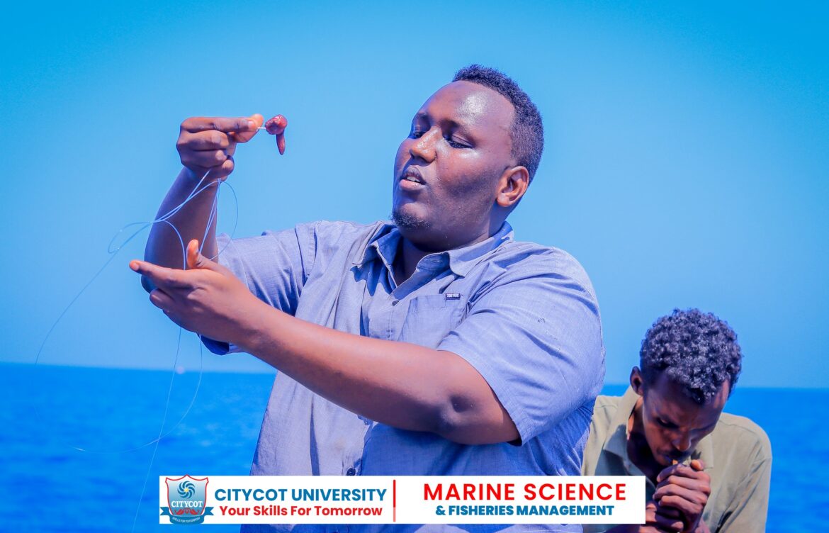 Students from the Faculty of Marine Resources and Fisheries at Citycot University took part in a comprehensive hands-on training session today at the Bosaso coastline